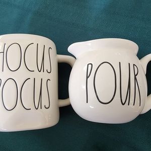 Rae Dunn hocus pocus mug and pour pitcher